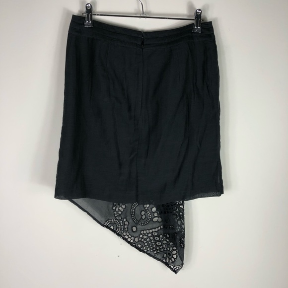 Anthropologie Leifnotes Silk Blend Black Skirt 631 - Picture 5 of 9